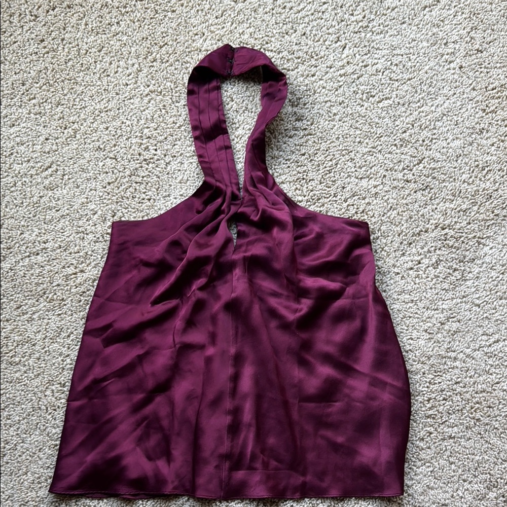 Amanda Uprichard Purple Relaxed Halter Tank Top